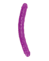 Shots Realrock 15" Double Dong Glow In The Dark - Neon Purple