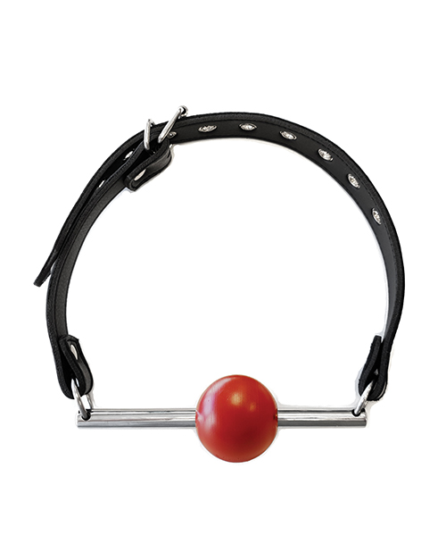 Rouge Leather Ball Gag With Removable Ball - Black With Red