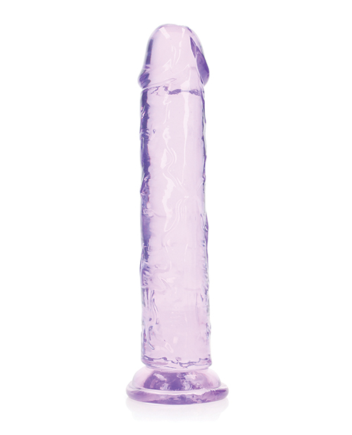Shots Realrock Crystal Clear 9" Straight Dildo With Suction Cup - Purple