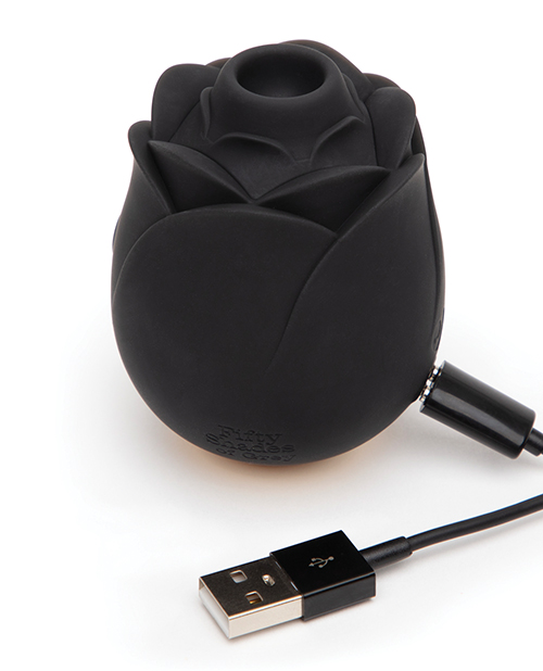 Fifty Shades Of Grey Hearts & Flowers Rose Suction Vibrator - Black