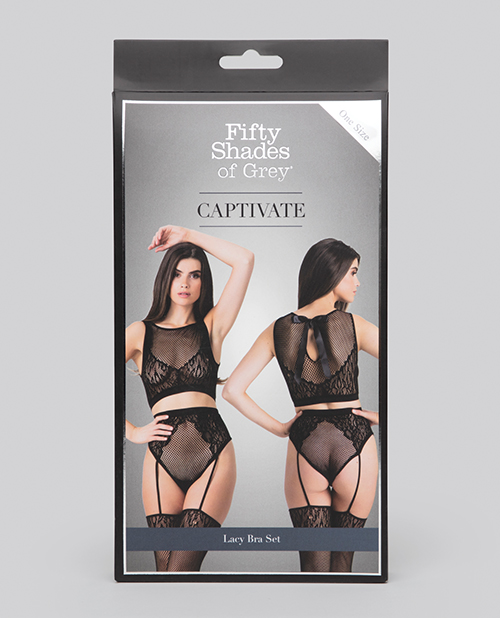 Fifty Shades Of Grey Captivate Lacy Bra Set Black O/S