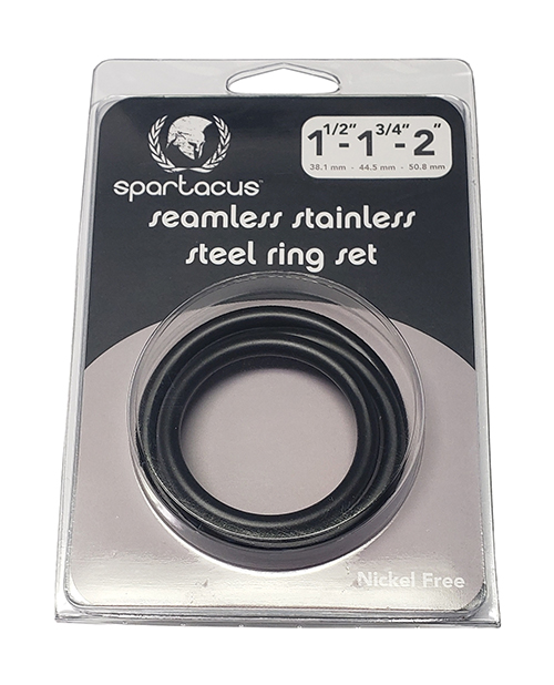 Spartacus Seamless Stainless Steel C-Ring - Black Pack Of 3