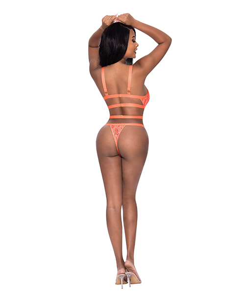 Rude Awakening Strappy Teddy Orange L/Xl
