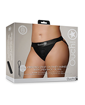 Shots Ouch Vibrating Strap On Panty Harness With Open Back - Black Xl/Xxl