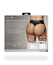 Shots Ouch Vibrating Strap On Thong With Removable Rear Straps - Black Xl/Xxl