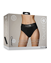 Shots Ouch Vibrating Strap On Thong With Removable Rear Straps - Black Xs/S