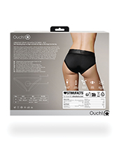 Shots Ouch Vibrating Strap On High-Cut Brief - Black Xs/S