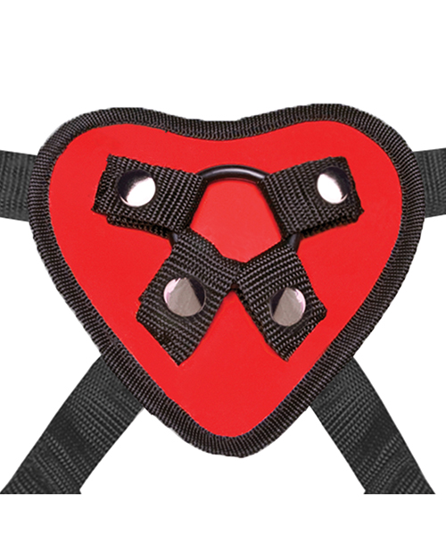 Lux Fetish 5" Dildo With Red Heart Strap On Harness Set