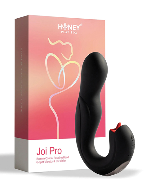 Joi Pro Rotating Head G-Spot Vibrator & Clit Licker With Remote - Black
