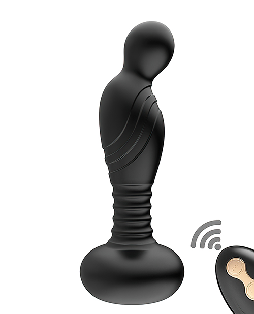 Ass-Sation Remote Vibrating P Spot Plug - Black