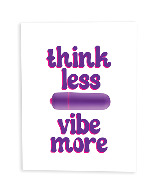 Think Less, Vibe More Naughty Greeting Card With Rock Candy Vibrator & Fresh Vibes Towelettes