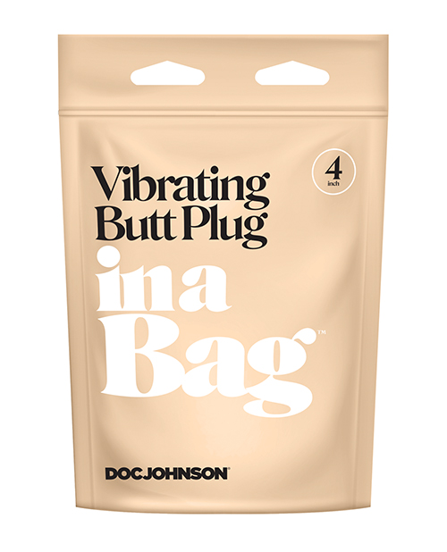 Doc Johnson In A Bag 4" Vibrating Butt Plug - Black