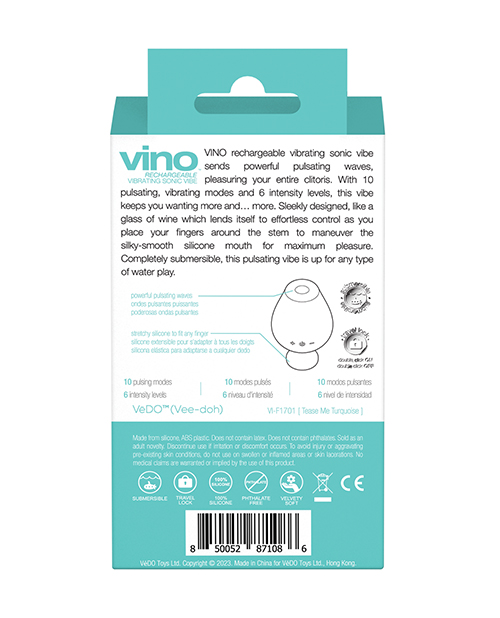 Vedo Vino Rechargeable Sonic Vibe - Turquoise