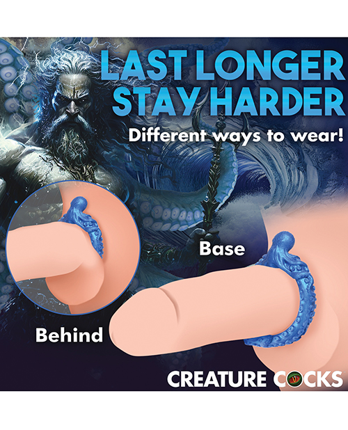 Creature Cocks Poseidon'S Octo Silicone Cock Ring - Blue
