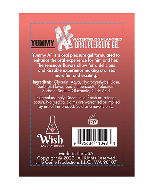 Yummy Af Oral Pleasure Gel - 2.2 Oz Watermelon