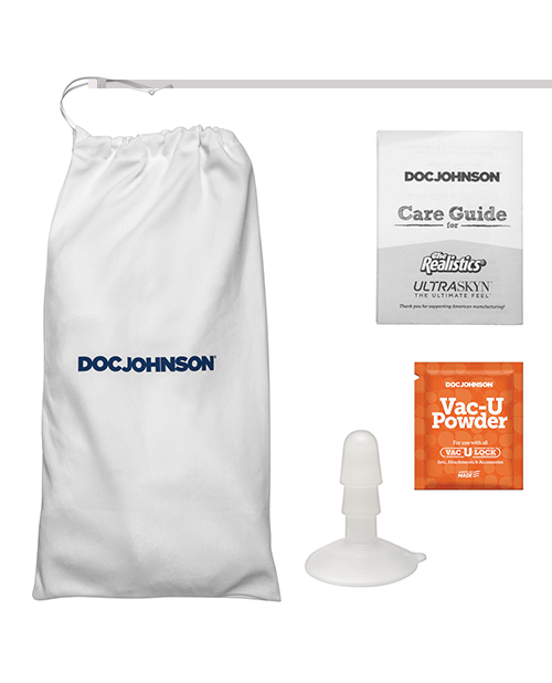 Doc Johnson Signature Cocks Ultraskyn 8" Cock With Removable Vac-U-Lock Suction Cup - Owen Grey