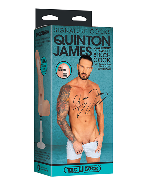 Doc Johnson Signature Cocks Ultraskyn 8" Cock With Removable Vac-U-Lock Suction Cup - Quinton James