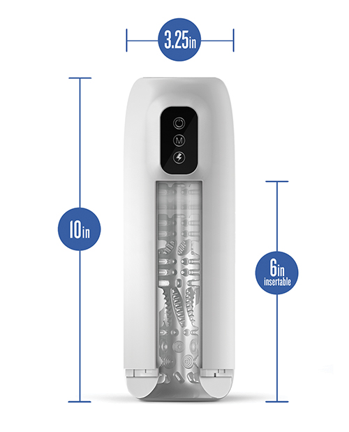 Blush M for Men Robo Bator Powered Vibrating Stroker - White