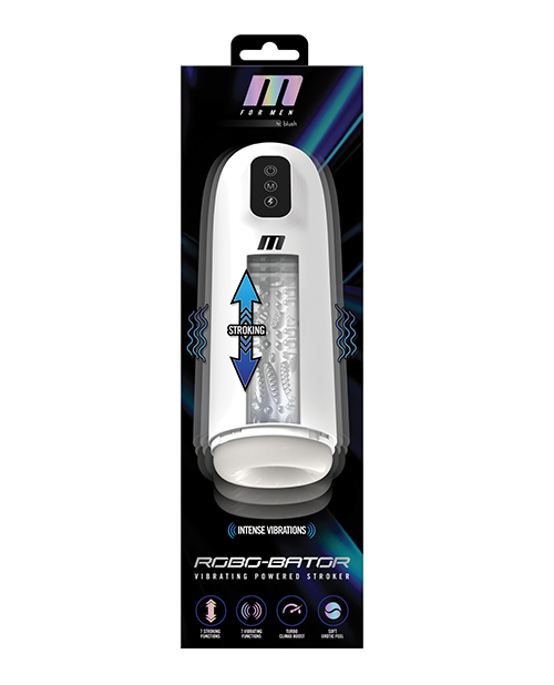 Blush M for Men Robo Bator Powered Vibrating Stroker - White