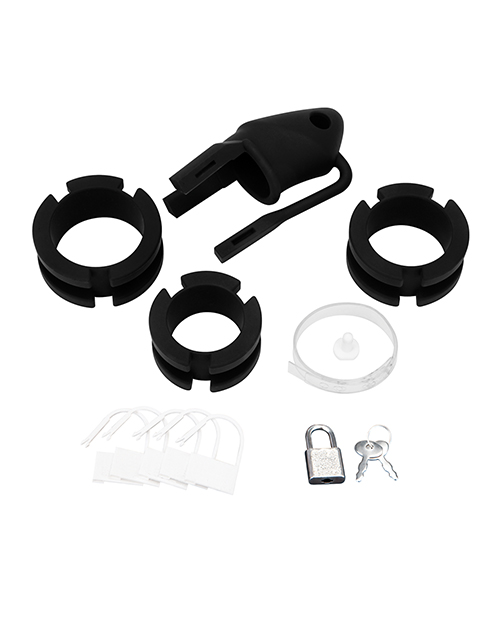 Blue Line 2" Silicone Cock Cage With Ball Divider Small - Black