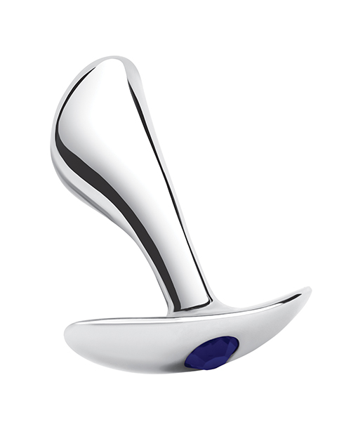 Blue Line 2.5" Stainless Steal Bling Prostate Massager Plug