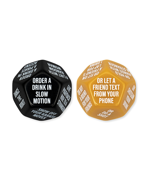Wood Rocket Guys Night Out Do or Dare Dice Game - Black