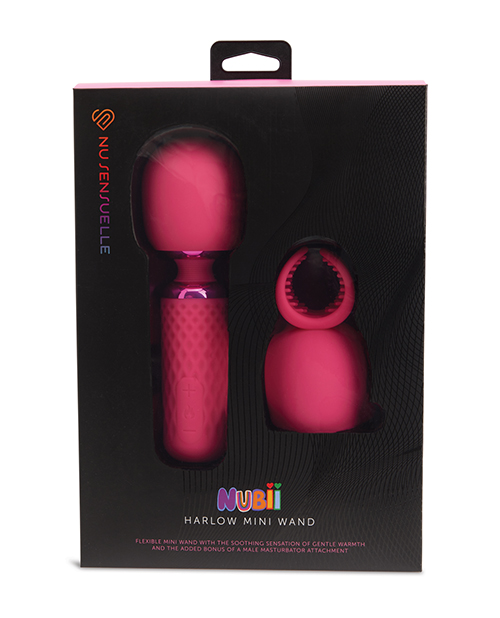 Nu Sensuelle Harlow Mini Wand With Masturbator Attachment - Pink