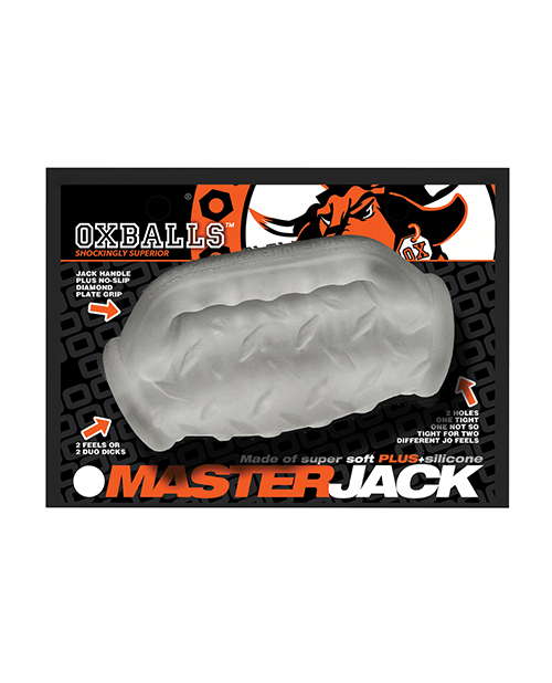 Oxballs MasterJack Double Penetration Stroker - Jo Clear Ice