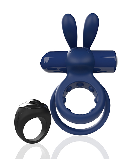 Screaming O Ohare Remote Controlled Vibrating Ring - Blue
