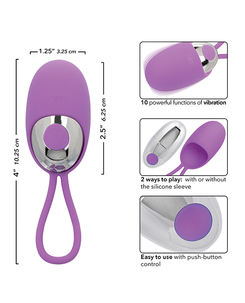 Turbo Buzz Bullet Stimulator With Removable Silicone Sleeve - Purple