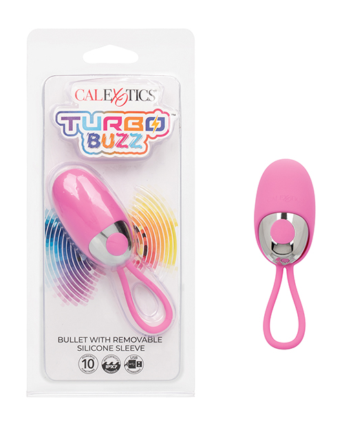 Turbo Buzz Bullet Stimulator With Removable Silicone Sleeve - Pink