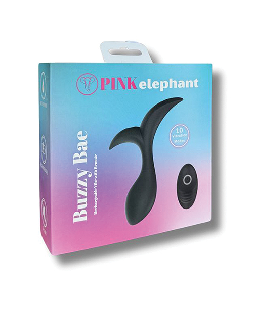Pink Elephant Buzzy Bae Rechargeable Vibe With Remote - Black