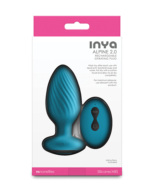 INYA Alpine 2.0 Gyrating & Vibrating Anal Plug With Remote - Teal
