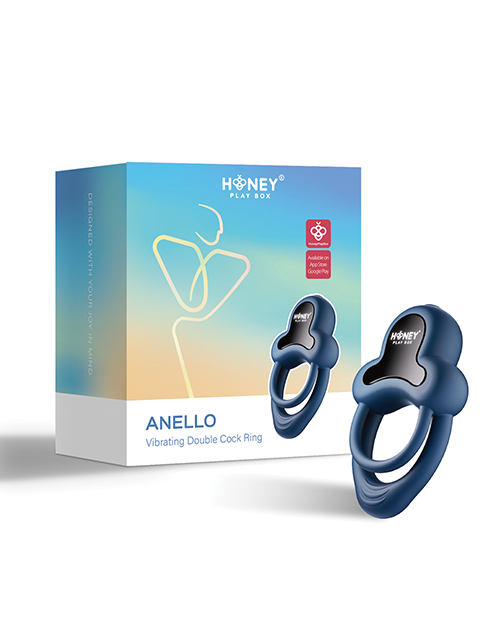 Anello Vibrating Double Cock Ring With Clitoral Stimulator - Blue