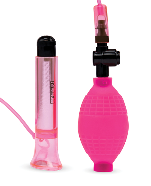 Lux Fetish Vibrating Clitoral Pump With Quick Release - Pink