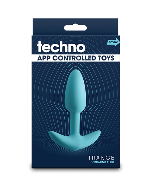 Techno Trance App Controlled Vibrating Anal Plug With Remote - Blue