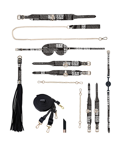 Shots Ouch! NY Collection Bondage Kit With Bag - Black