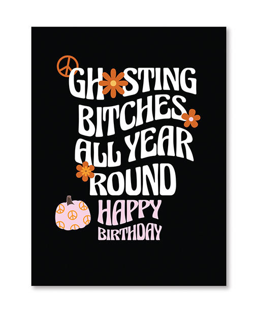 Halloween Ghosting Birthday Greeting Card With Sticker