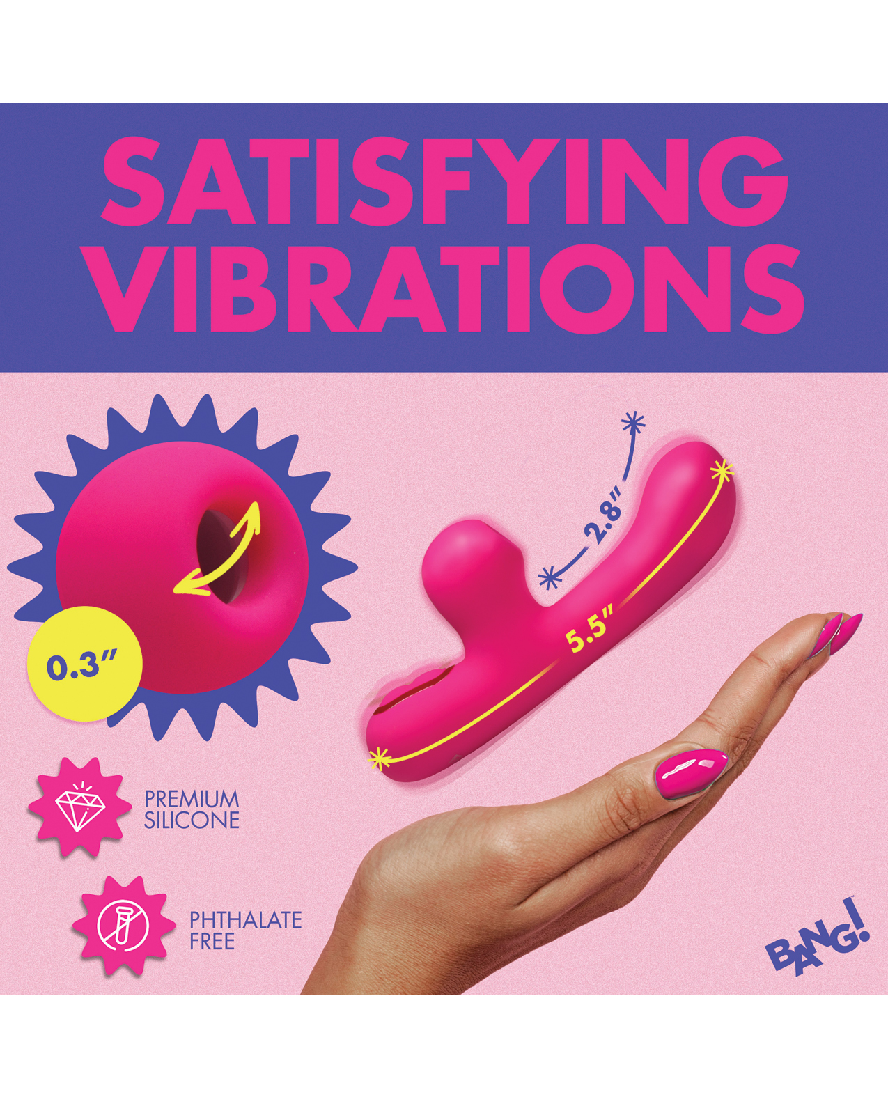 Bang! 10X G-Spot Rabbit Vibrator With Suction - Pink