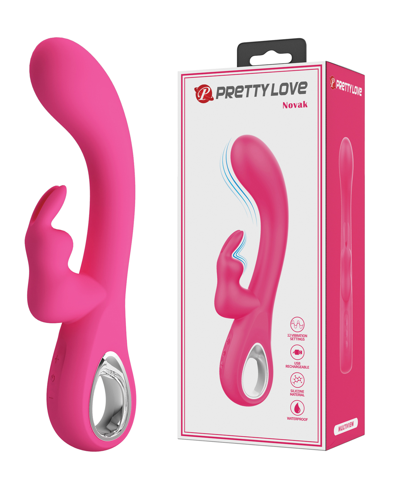 Pretty Love Novak Handle Rabbit With Bunny - Pink