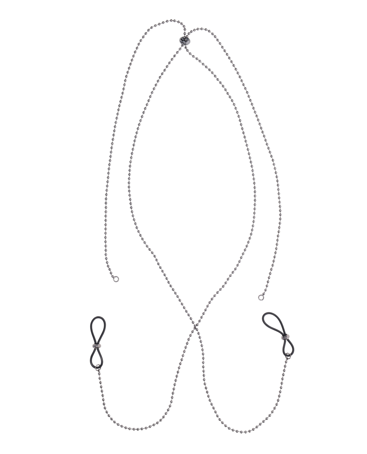 Sex & Mischief Ex's & Oh's Body Jewerly With Nipple Ties - Black