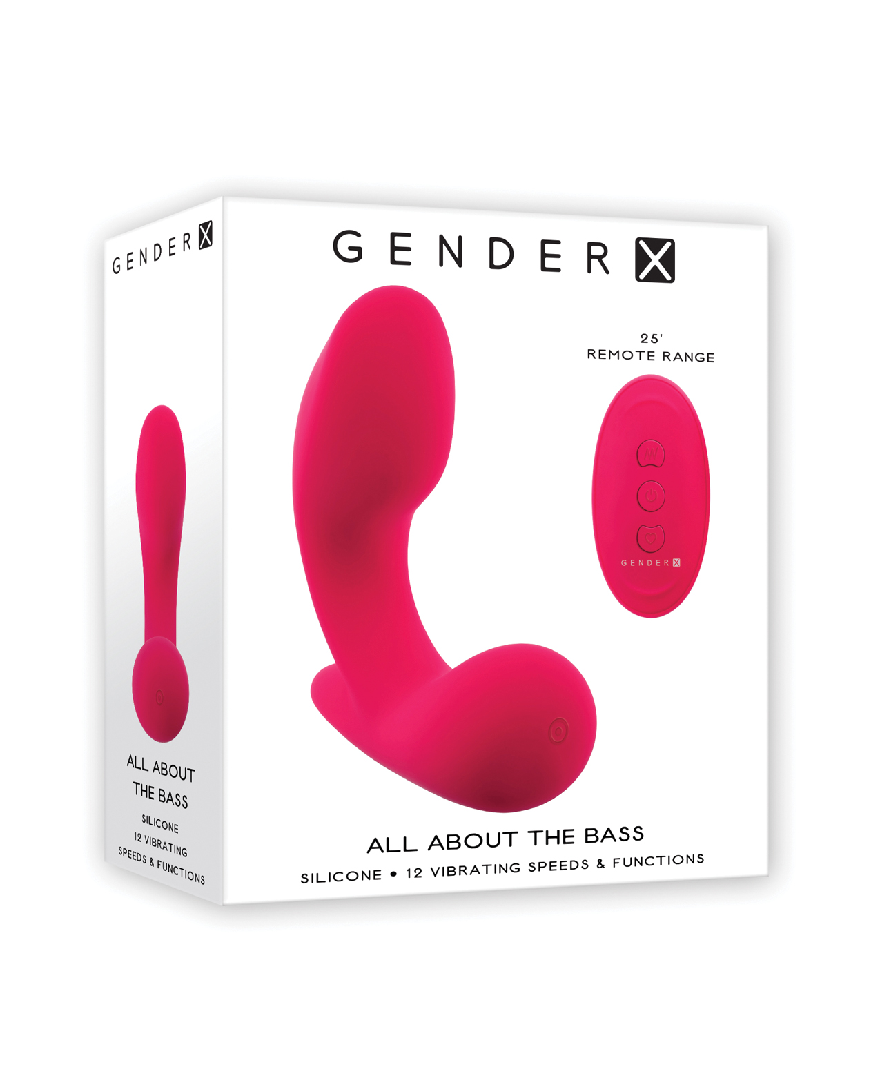 Gender X All About the Bass Curved Stimulator With Remote Control - Pink