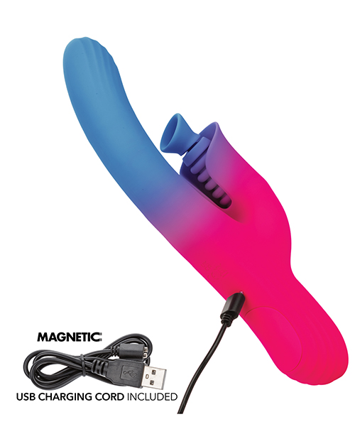 Elation Dual Stimulator With Suction - Blue/Pink