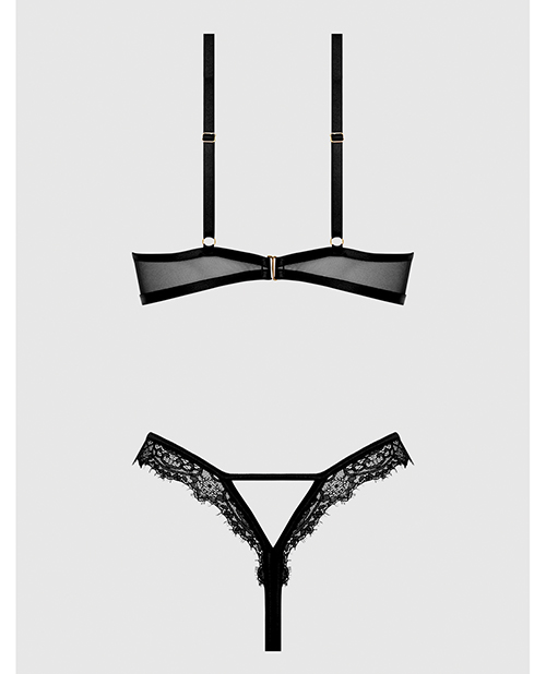 Nadia Lace & Mesh Cutout Teddy - Black SM