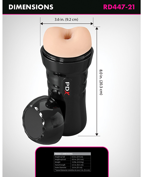PDX Extreme Wet Bussies Super Bangin" Butthole Stroker - Light