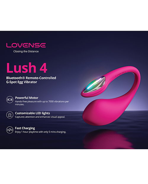 Lovense Lush 4.0 Bluetooth G-Spot Egg Camming Vibrator - Pink