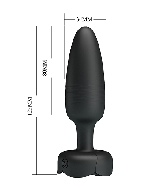 Pretty Love Tarion Thrusting Butt Plug With Multi Color Bottom Light - Black