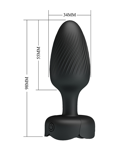 Pretty Love Osborn Medium Butt Plug With Multi Color Bottom Light - Black