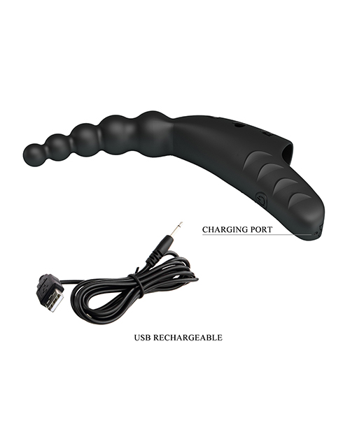 Pretty Love Jordin Beaded Finger Vibe - Black