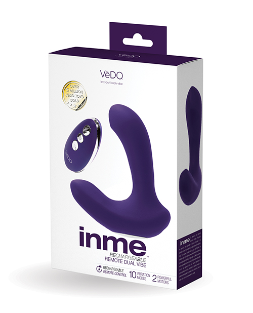 VeDO Inme Rechargeable Dual Vibe With Remote Control - Purple